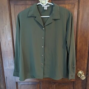 Notations Women's Dark Green Long Sleeve Shirt